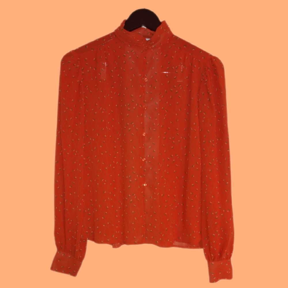 🔴 SALE VTG Deadstock Campus Casuals Coordinates-High Neck Blouse and Skirt Set